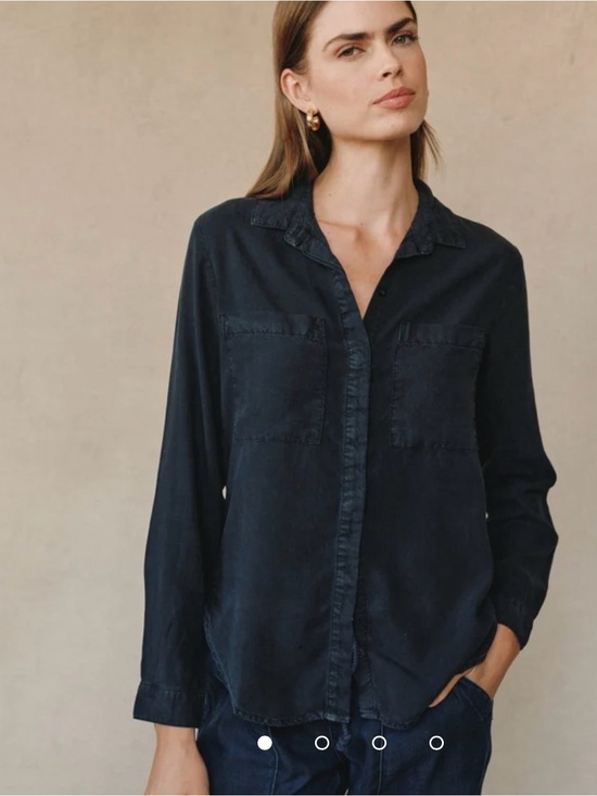 Tops - Tribal Jeans Ladies Lightly Washed/Distressed Black Lightweight Button Up M
